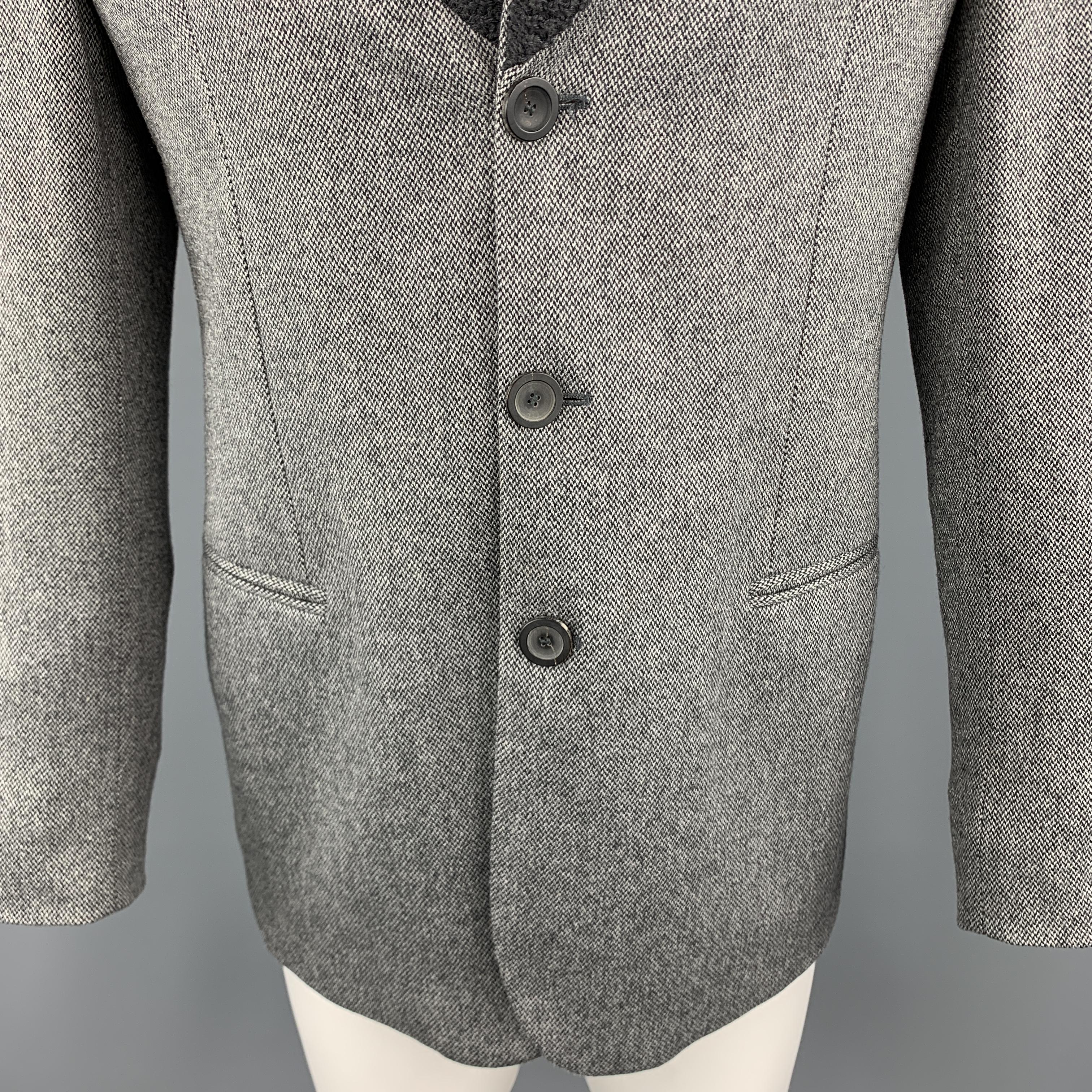 EMPORIO ARMANI MR A Size 40 Heather Gray Wool Blend Knit Jacket In Good Condition In San Francisco, CA