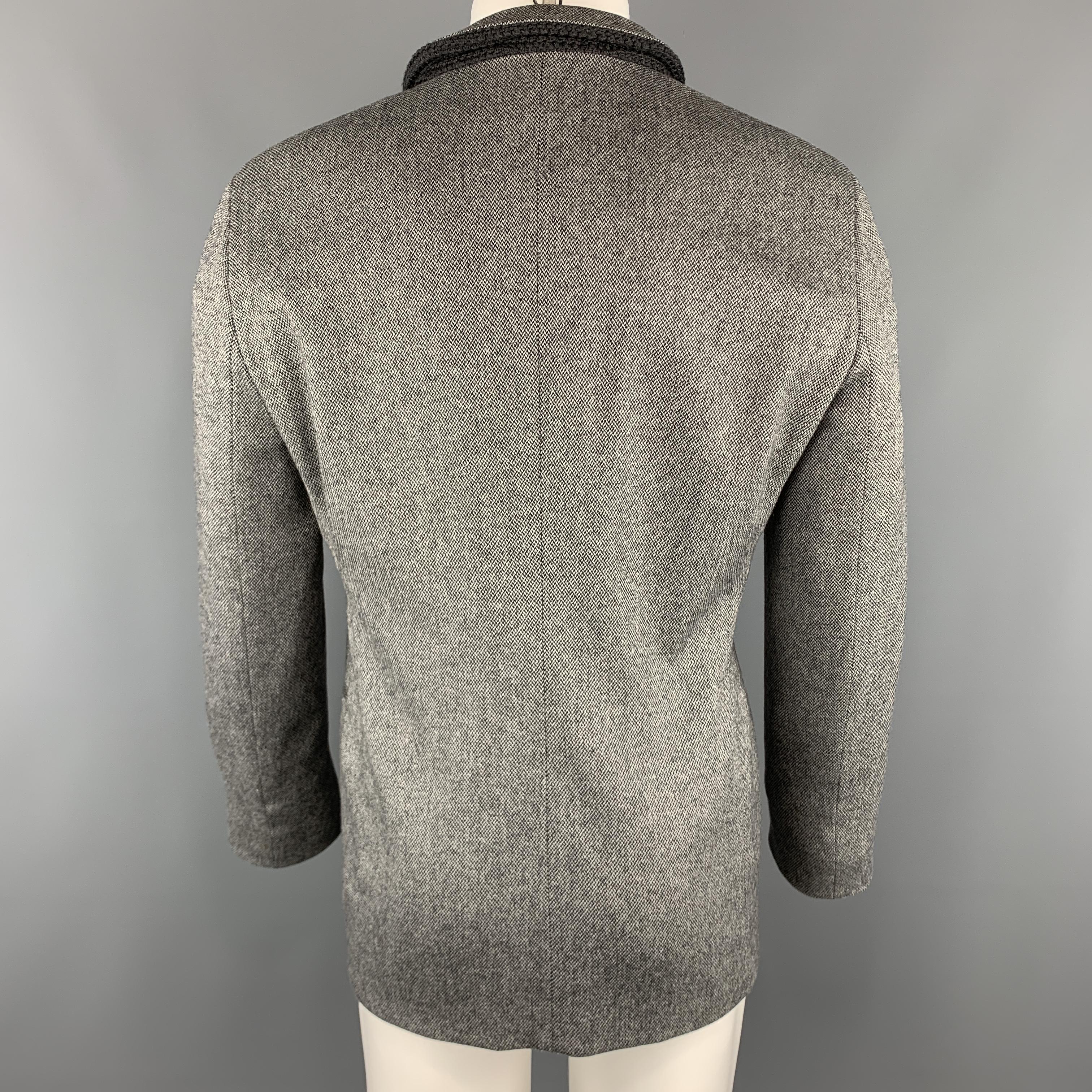 Men's EMPORIO ARMANI MR A Size 40 Heather Gray Wool Blend Knit Jacket