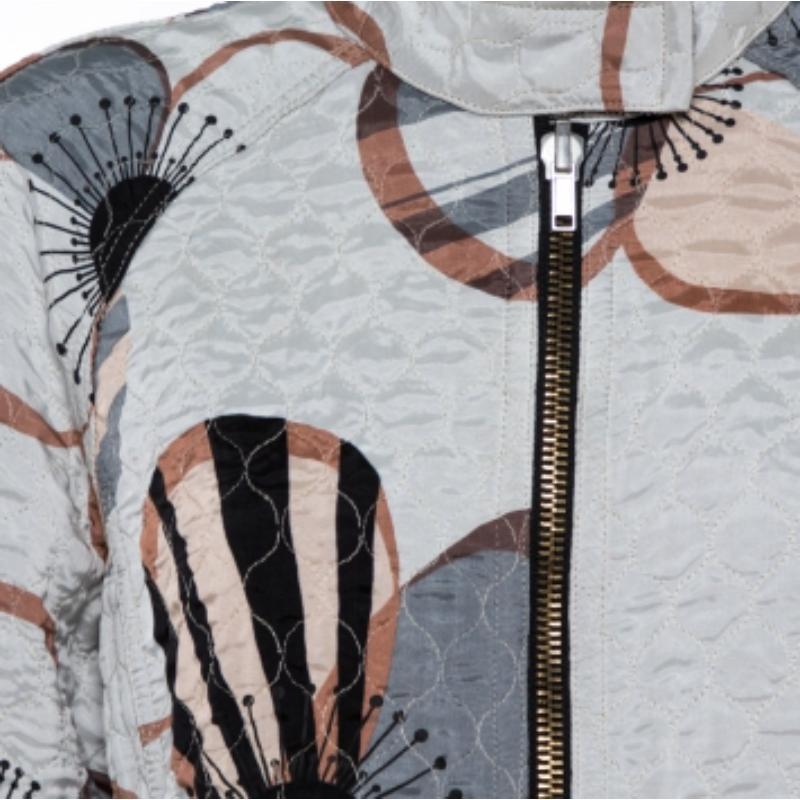 Gray Emporio Armani Multicolor Floral Print Quilted Jacket L For Sale