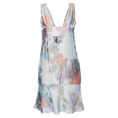 Emporio ARMANI Mini vestido sin mangas de sarga estampada multicolor S