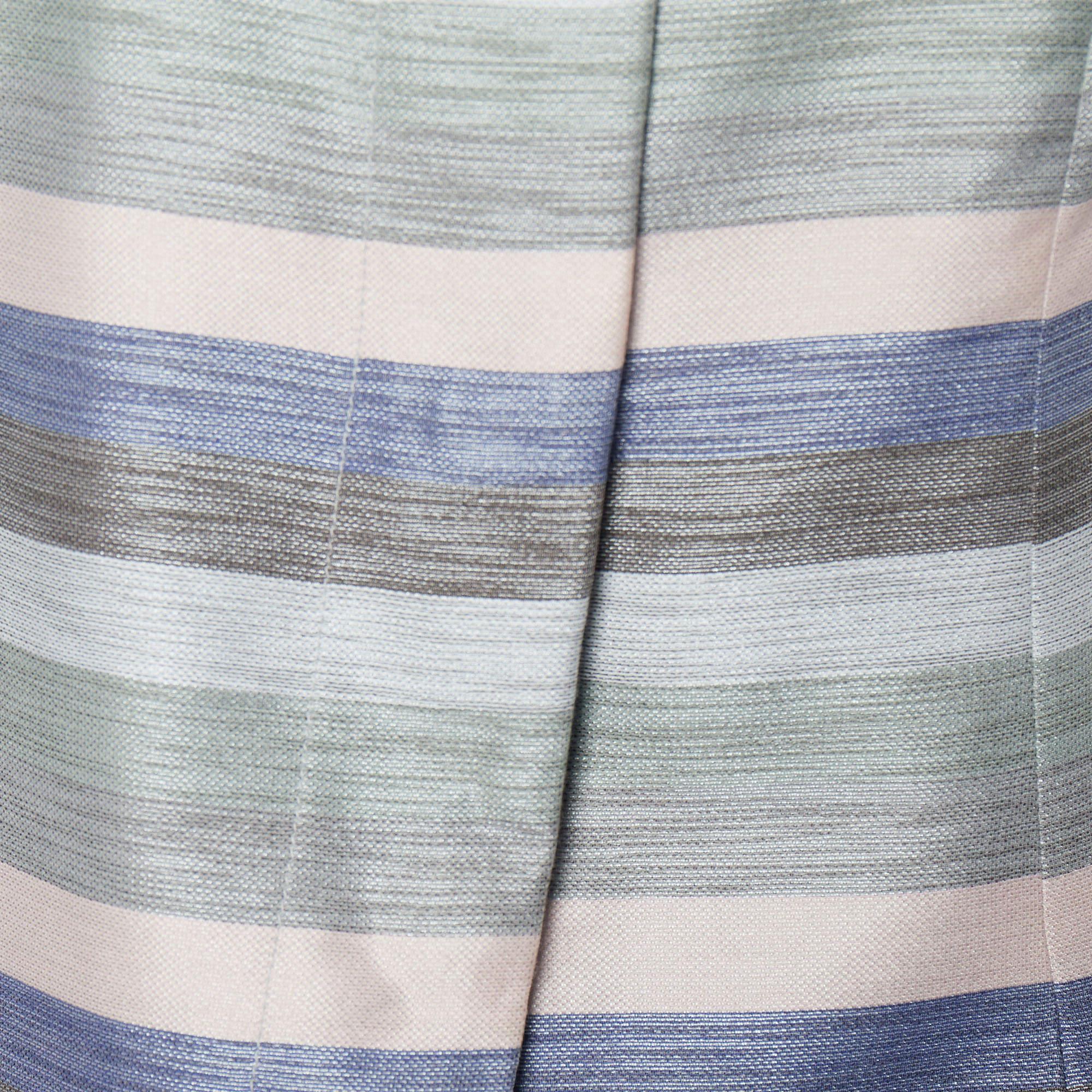Gray Emporio Armani Multicolor Striped Cotton Sleeveless Vest S For Sale