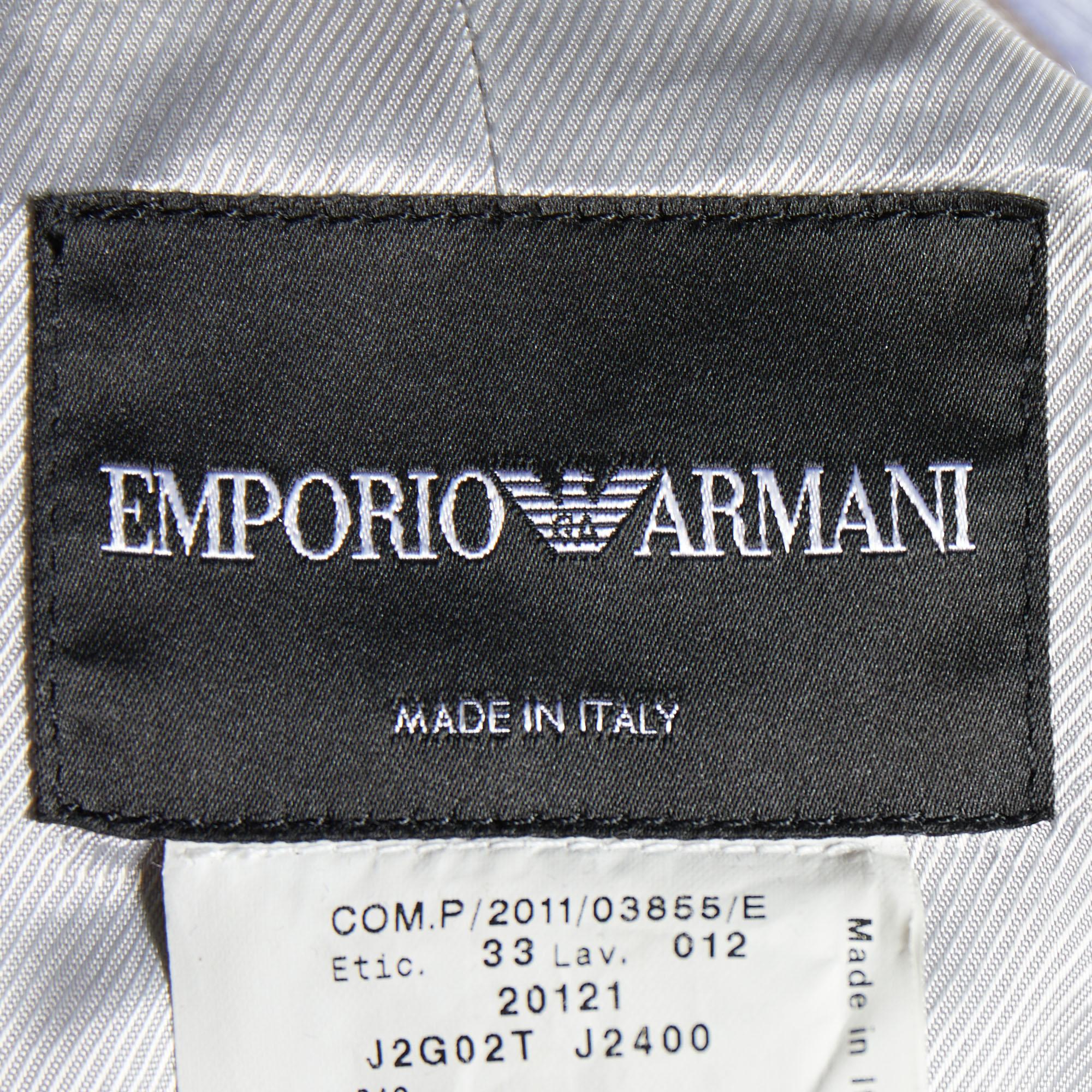 Gray Emporio Armani Multicolor Striped Cotton Sleeveless Vest S