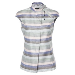 Emporio Armani Multicolor Striped Cotton Sleeveless Vest S