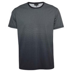 EMPORIO ARMANI - Maglietta in cotone con stampa logo in blu navy XL