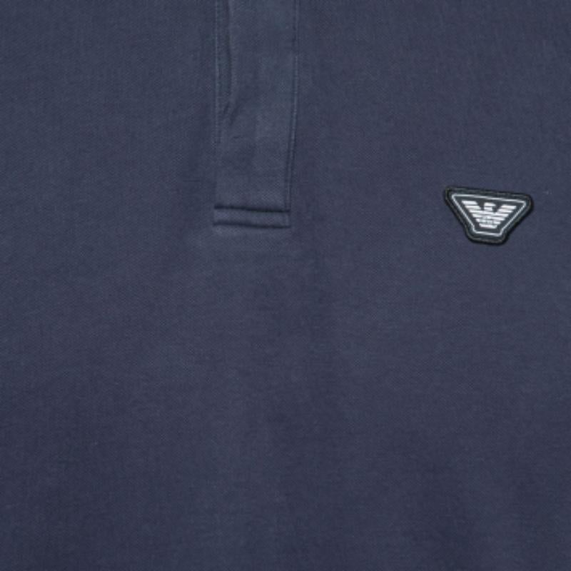 Emporio ARMANI Polo de piqué de algodón azul marino XL en Bastante bueno estado para la venta en Dubai, Al Qouz 2