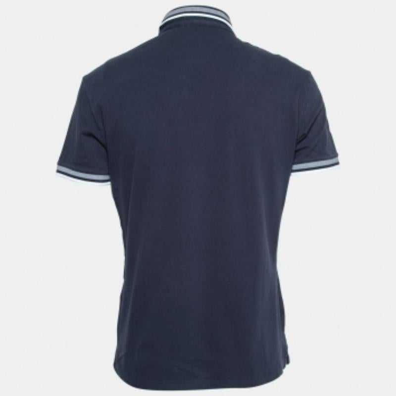 De los hombres Emporio ARMANI Polo de piqué de algodón azul marino XL en venta