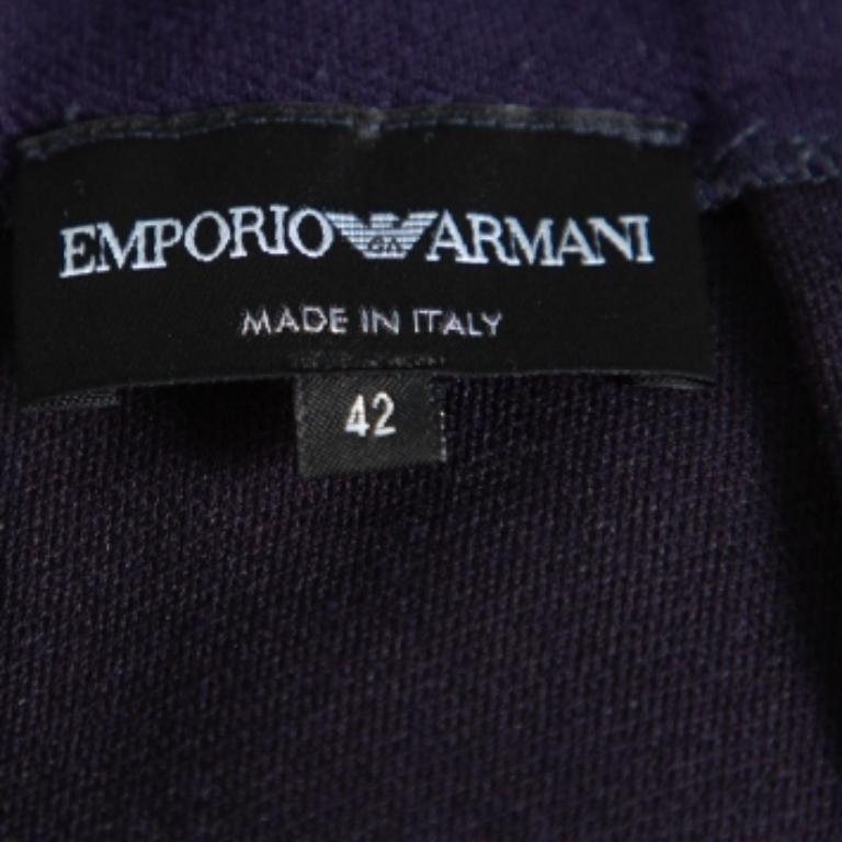 Women's Emporio Armani Navy Blue Knit Pencil Skirt M For Sale