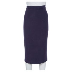 Emporio Armani Navy Blue Knit Pencil Skirt M