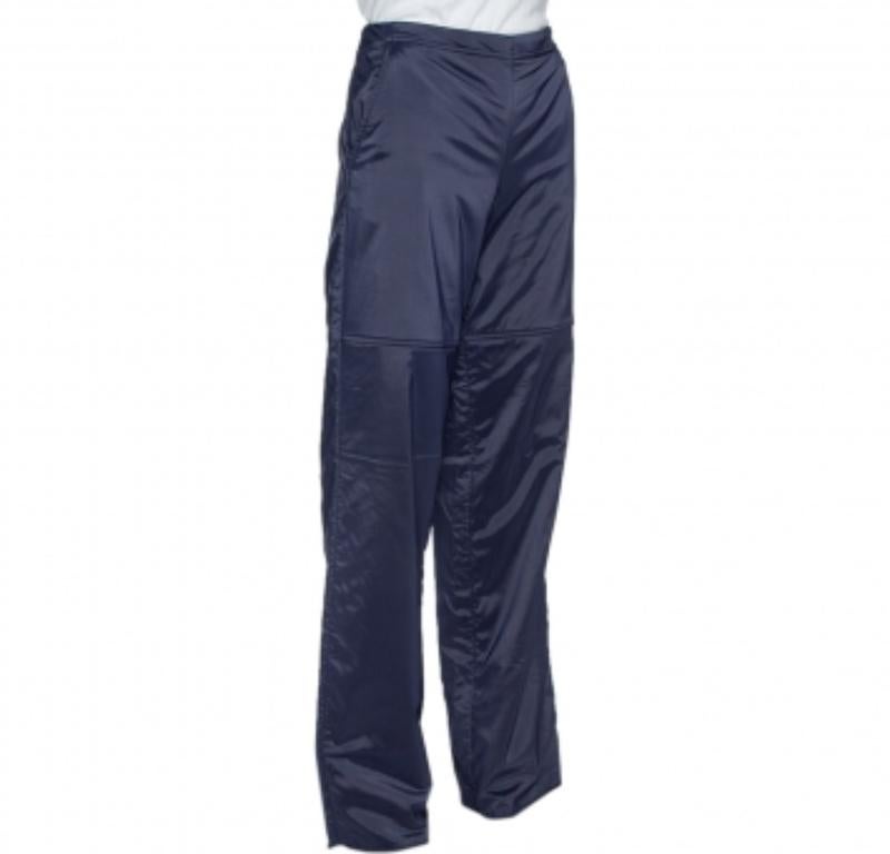 Black Emporio Armani Navy Blue Padded Wide Leg Pants M For Sale