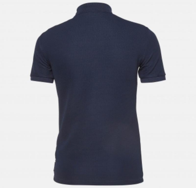 Uomo Emporio Armani Polo blu navy con motivo a maglia S in vendita