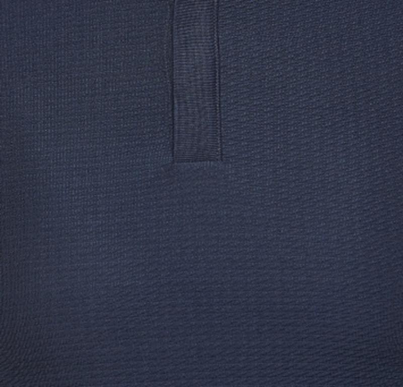 Emporio Armani Polo blu navy con motivo a maglia S in vendita 1