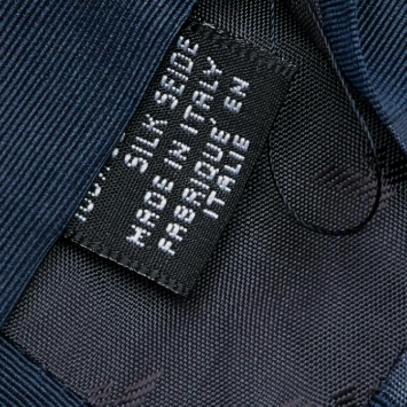 Blu Cravatta in seta a righe blu navy Emporio Armani ARMANI in vendita