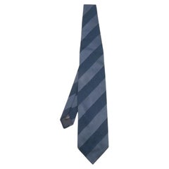 Cravatta in seta a righe blu navy Emporio Armani ARMANI