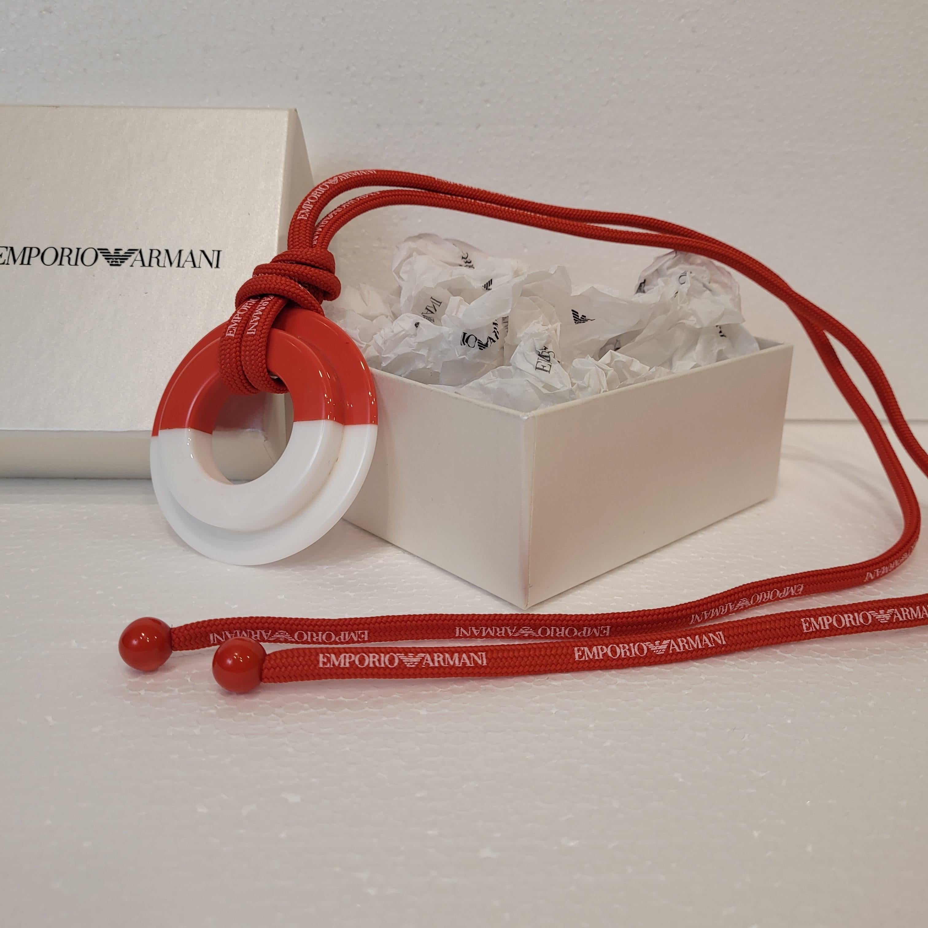 Collana Emporio Armani, rosso e bianco, Italia, anni 2010 in vendita 5