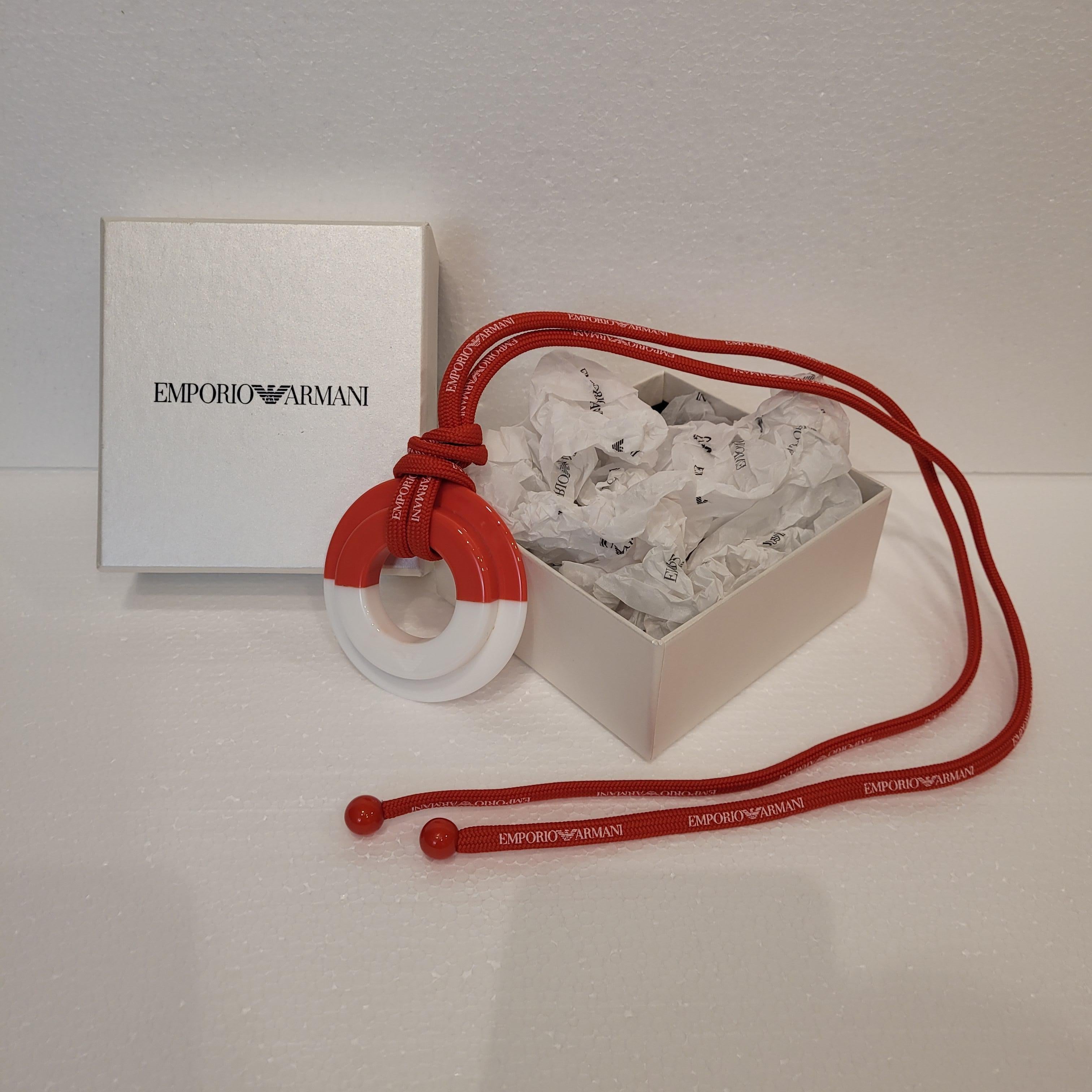 Collana Emporio Armani, rosso e bianco, Italia, anni 2010 in vendita 1
