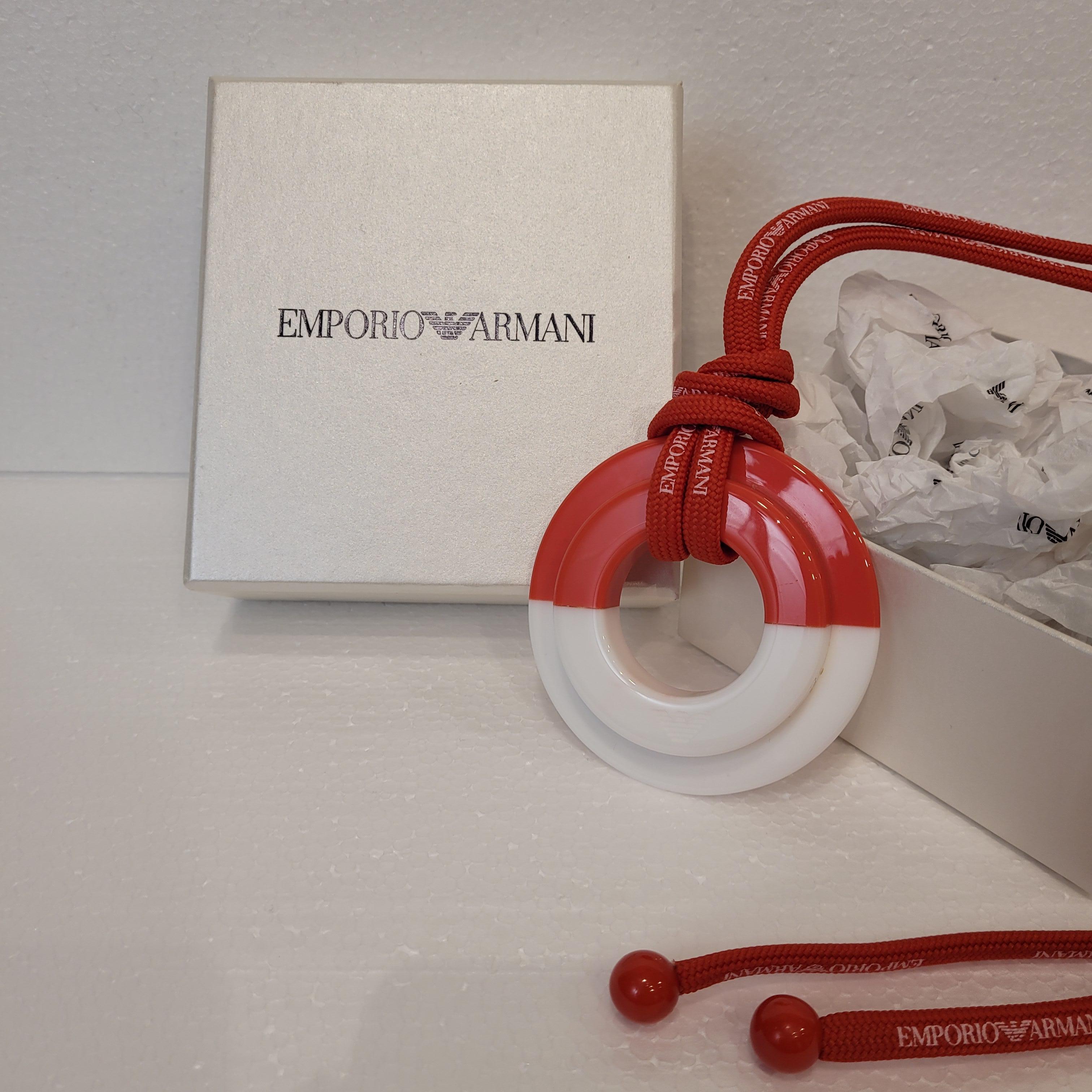 Collana Emporio Armani, rosso e bianco, Italia, anni 2010 in vendita 2