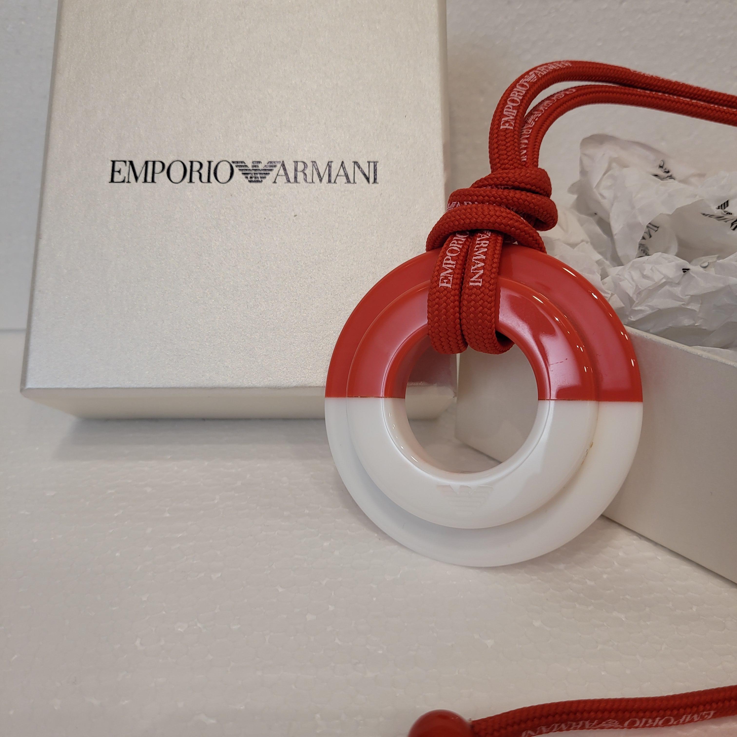 Collana Emporio Armani, rosso e bianco, Italia, anni 2010 in vendita 3