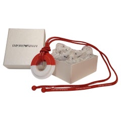 Emporio Armani necklace, red and white, Italy, 2010s