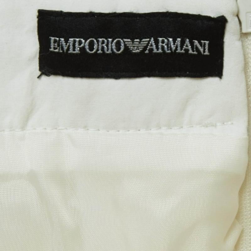 Emporio Armani Weißes Tüll-Minikleid mit gerüschtem Neckholder S im Angebot 1