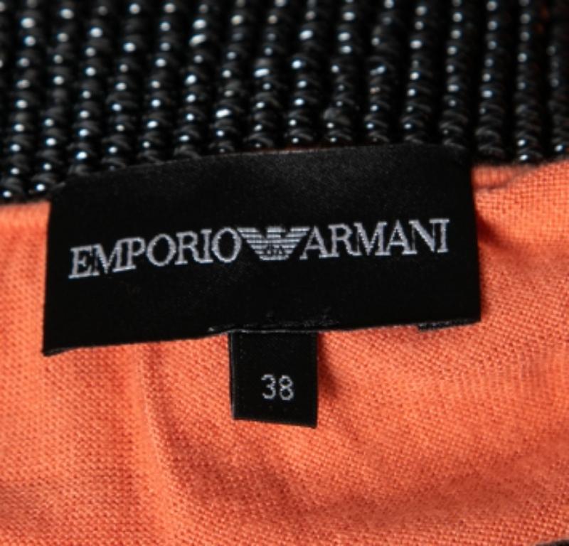 Donna Emporio Armani - Top in maglia senza maniche con dettaglio di perline S in vendita
