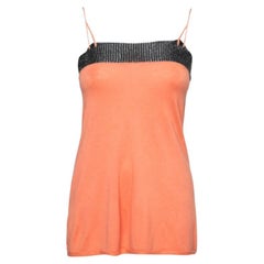 Emporio Armani - Top in maglia senza maniche con dettaglio di perline S