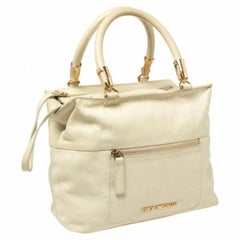 Emporio Armani Pale Green Leather Double Zip Tote