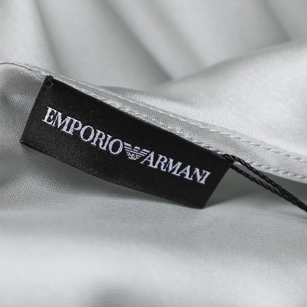 Women's Emporio Armani Pale Green Silk Layered Sleeveless Button Front Top M
