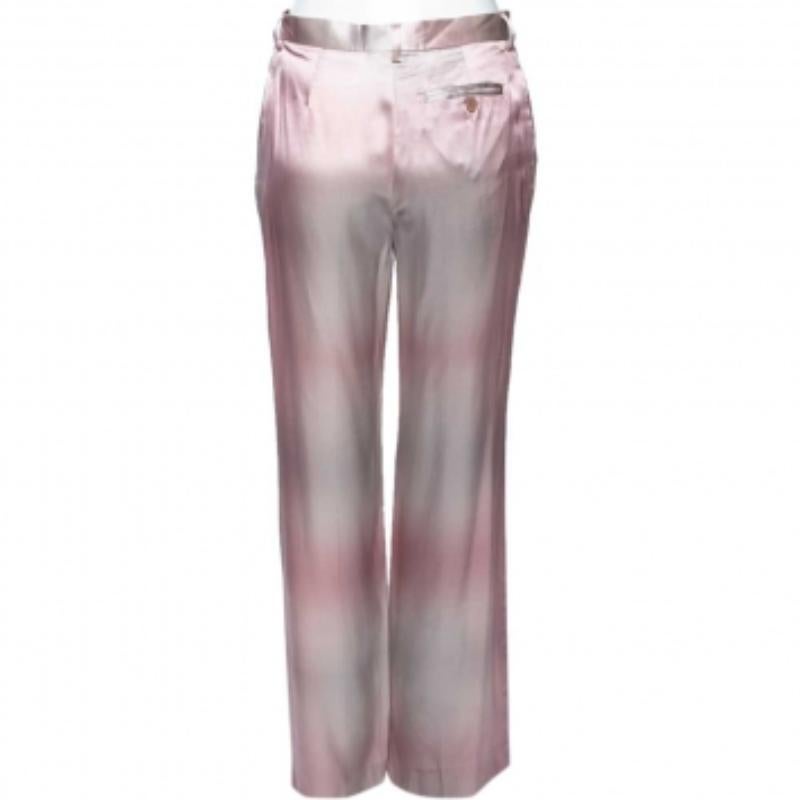 Emporio ARMANI Pantalones de seda rosa y gris M en Excelente estado para la venta en Dubai, Al Qouz 2