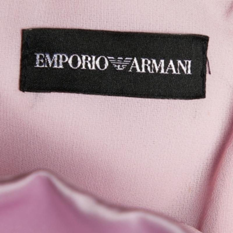 Emporio Armani Top rosa in raso di seta senza spalline M. I. In condizioni buone in vendita a Dubai, Al Qouz 2