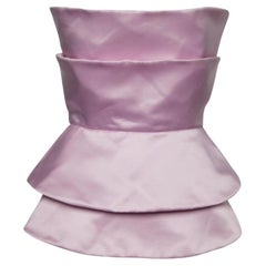 Emporio Armani Top rosa in raso di seta senza spalline M. I.