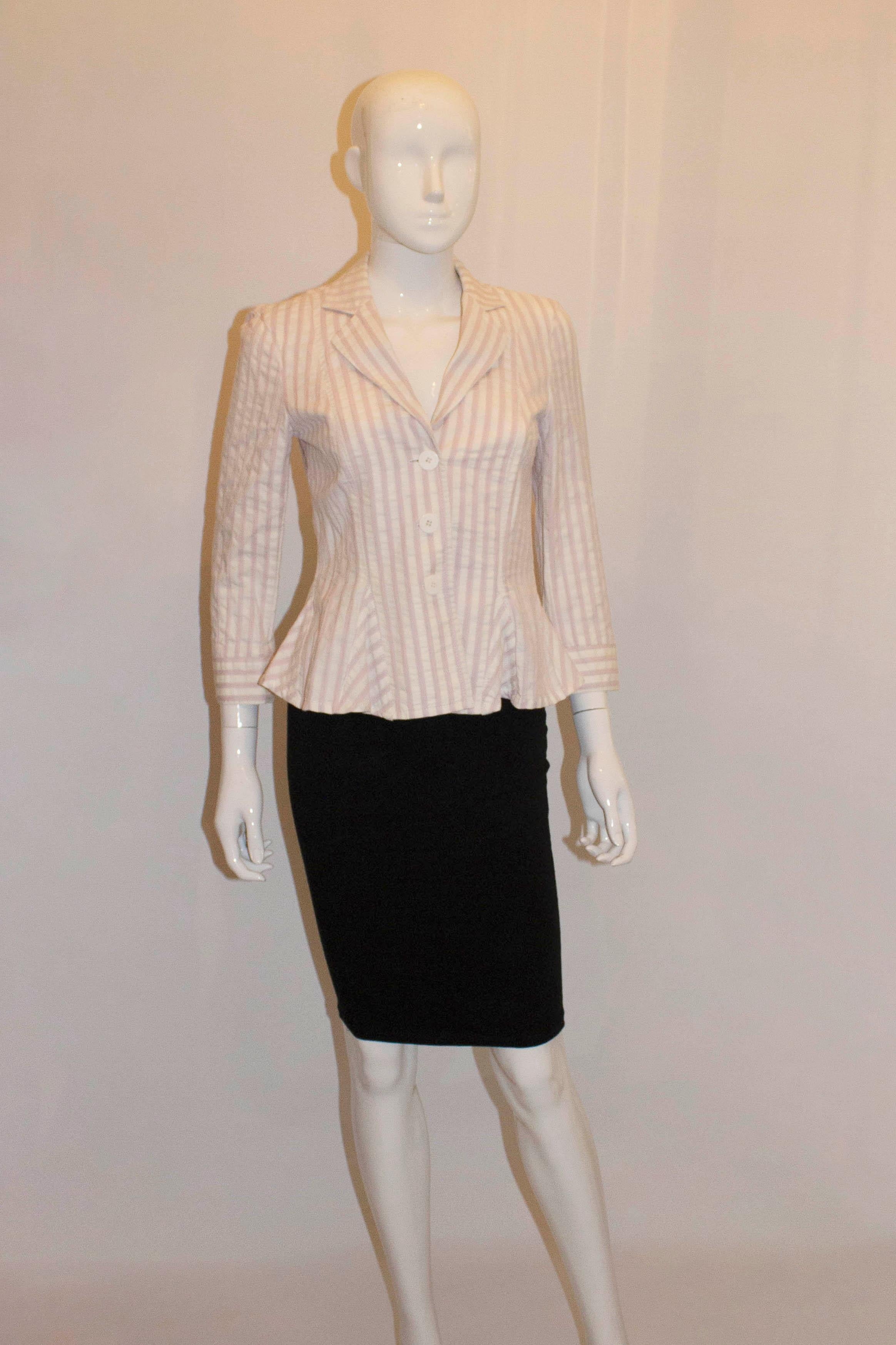 EMPORIO ARMANI Giacca a righe rosa in vendita 1