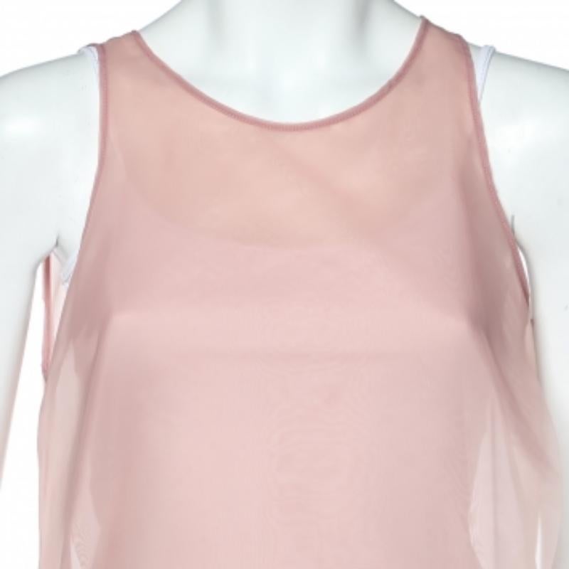 EMPORIO ARMANI - Top senza maniche in taffetà rosa, M. In condizioni ottime in vendita a Dubai, Al Qouz 2