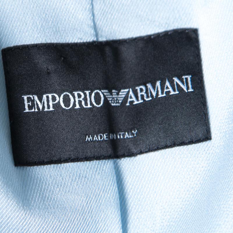 Women's Emporio Armani Powder Blue Layered Lapel Blazer S