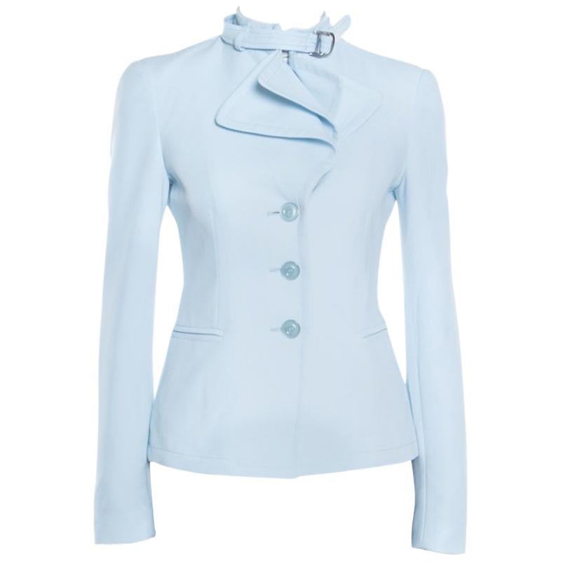 Emporio Armani Powder Blue Layered Lapel Blazer S