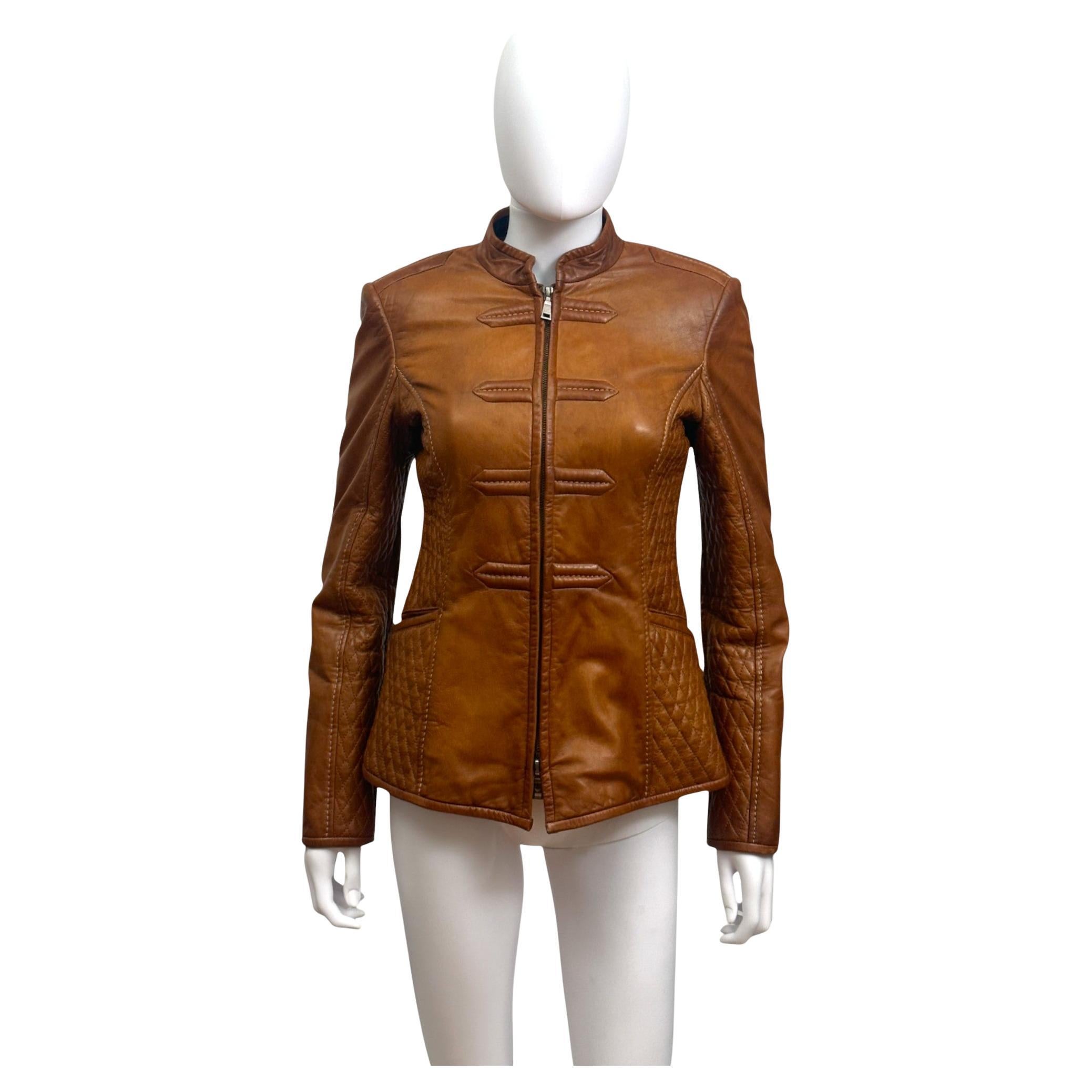 Emporio Armani PRE-FALL 2011 Napoleon Brown Leather Jacket
