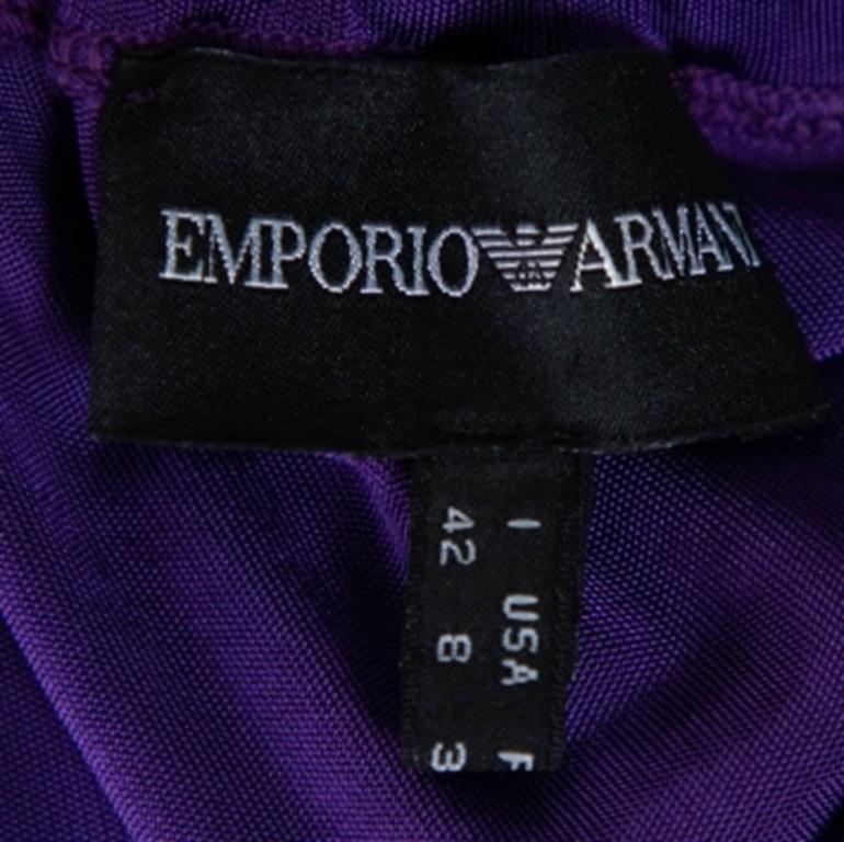 Emporio Armani Purple Knit Sleeveless Shift Dress M For Sale 2