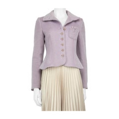 Emporio Armani Lila Mohair-Jacke, tailliert, Größe S