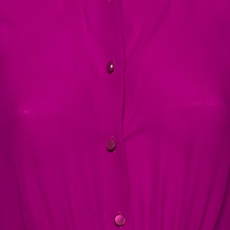 De las mujeres Emporio ARMANI Blusa con botones de seda morada L en venta