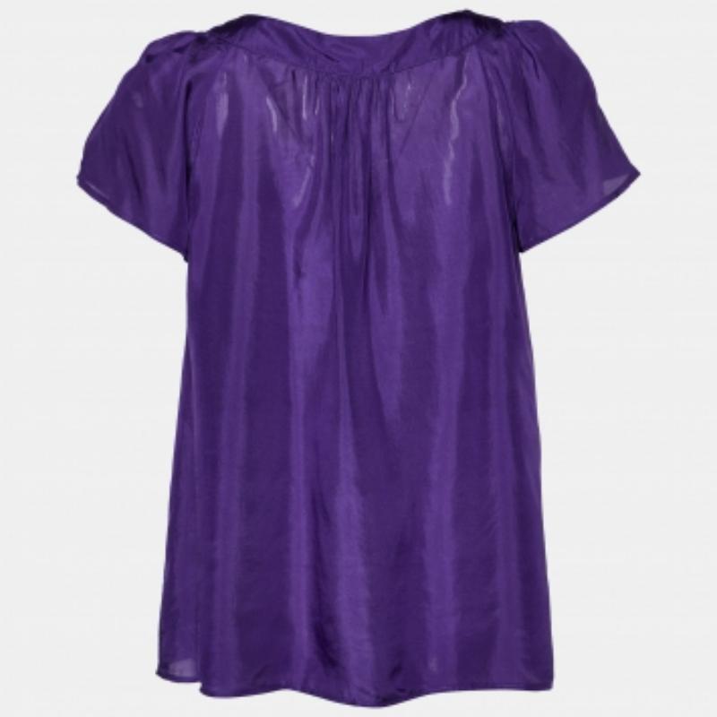 Emporio ARMANI - Top en soie violet S en vente 1
