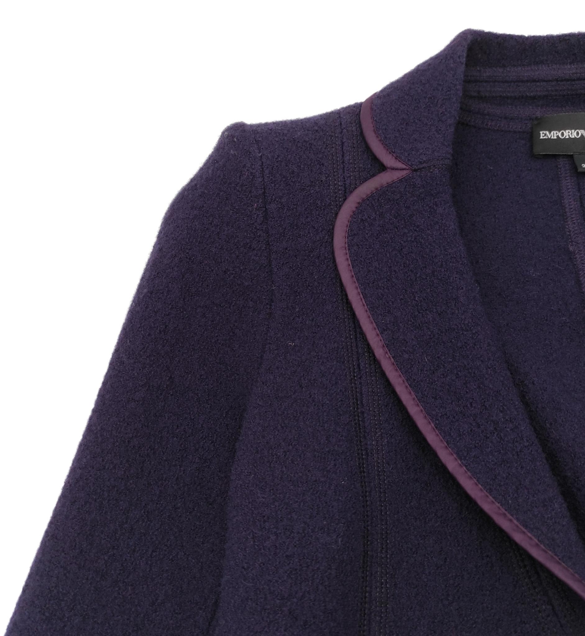 Women's Emporio Armani purple wool coat For Sale