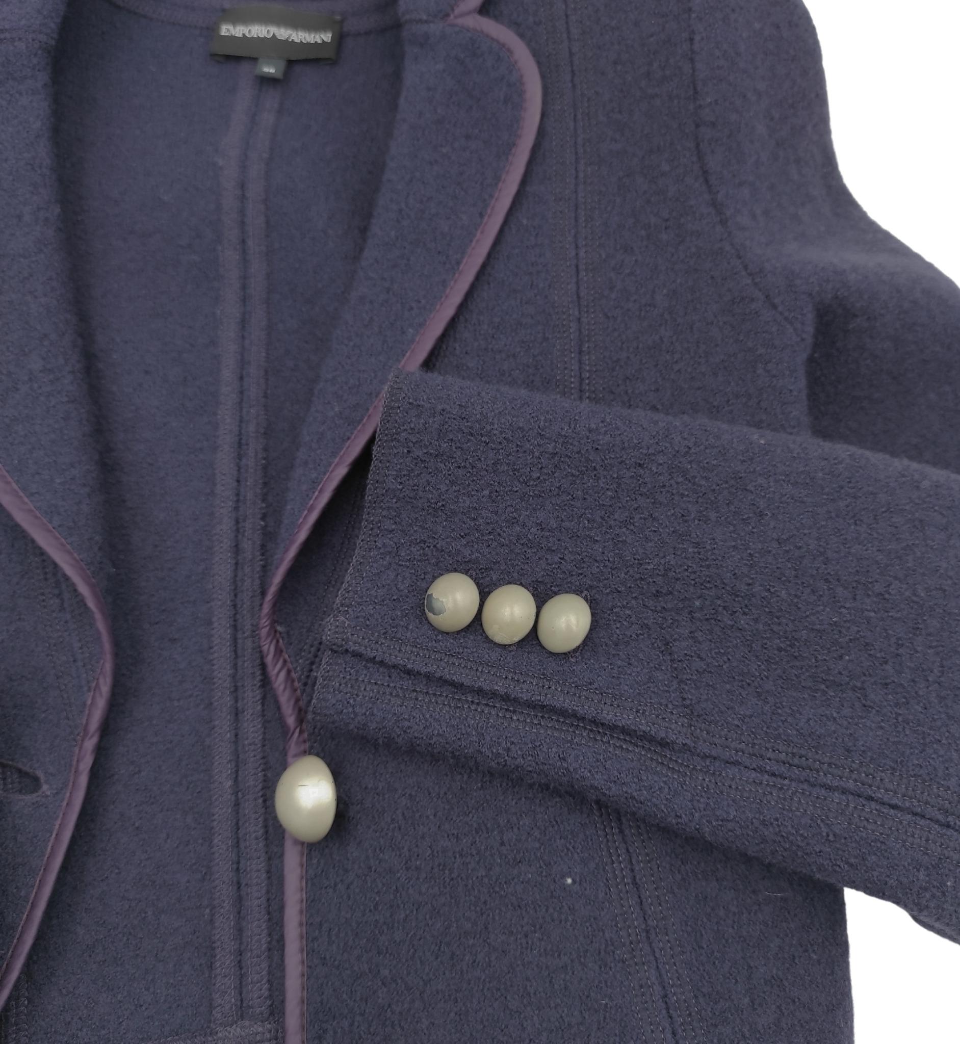 Emporio Armani purple wool coat For Sale 4