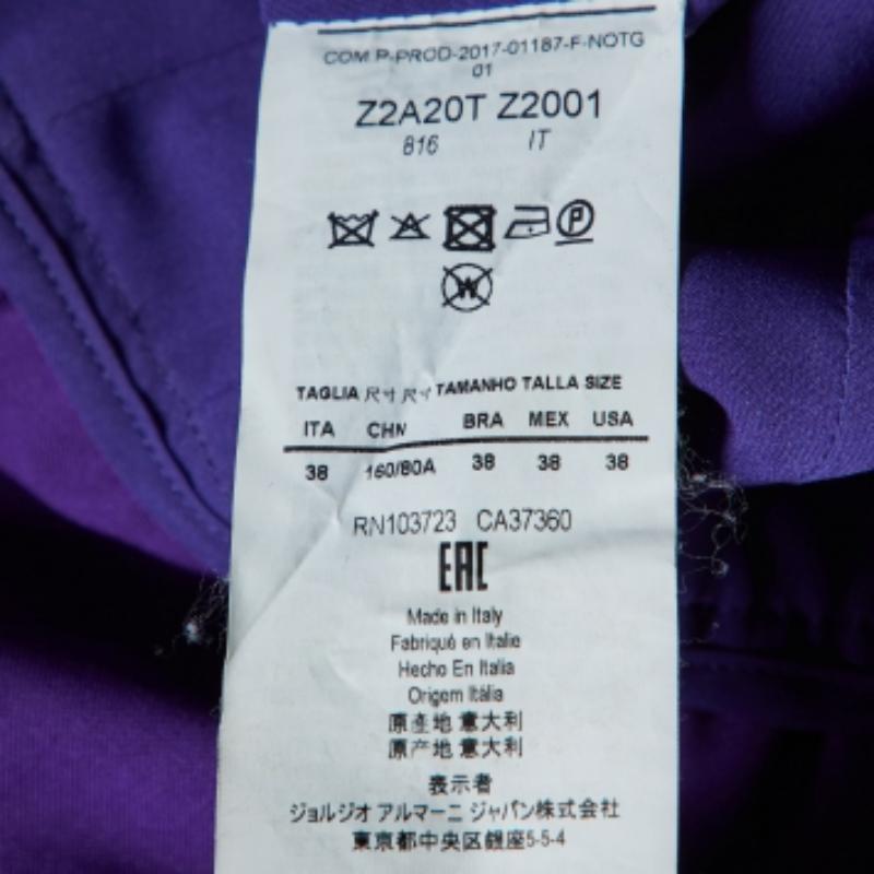 Emporio Armani Lila Midikleid aus Wolle mit Rüschen S (Violett) im Angebot