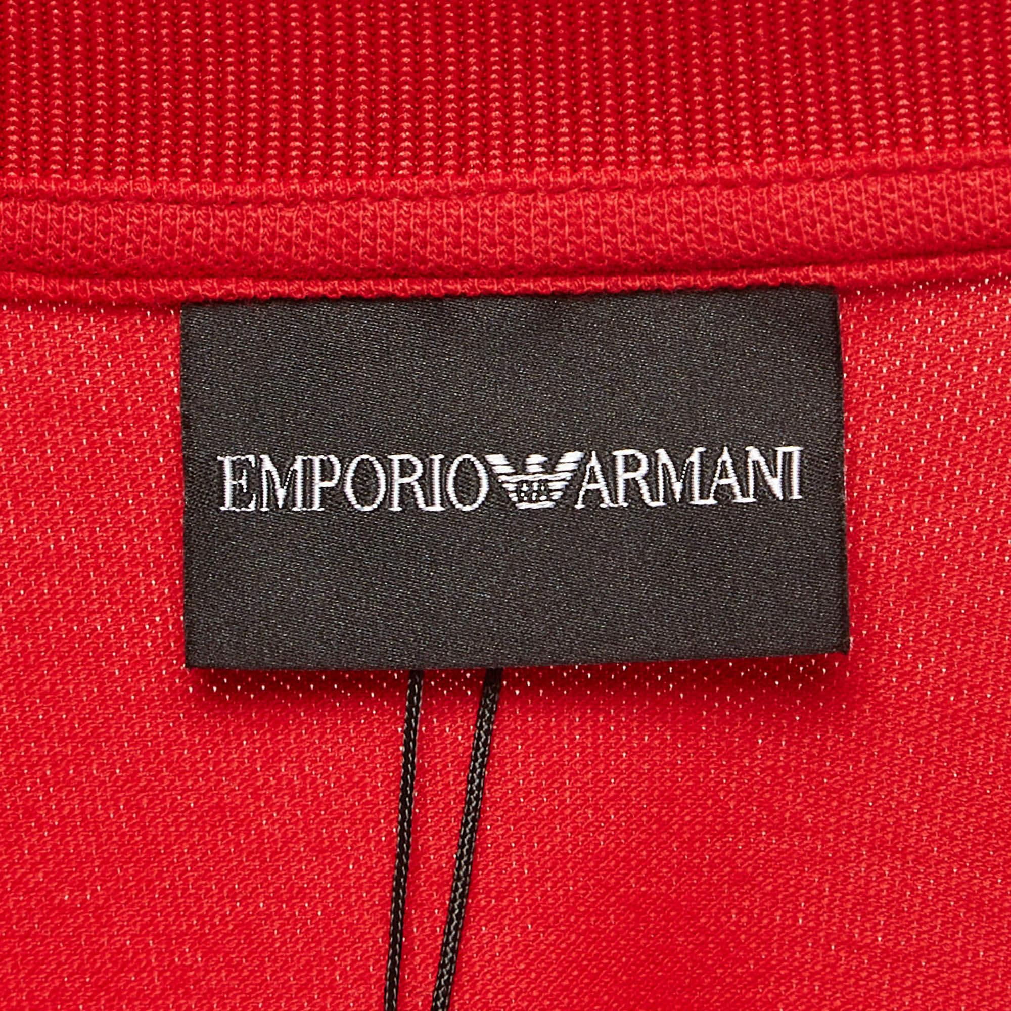 Men's Emporio Armani Red Cotton Pique Polo T-Shirt 3XL For Sale