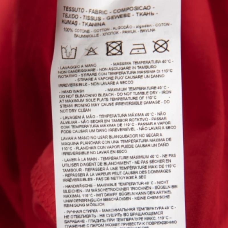 Emporio ARMANI Camiseta cuello redondo estampada algodón rojo M Rojo en venta