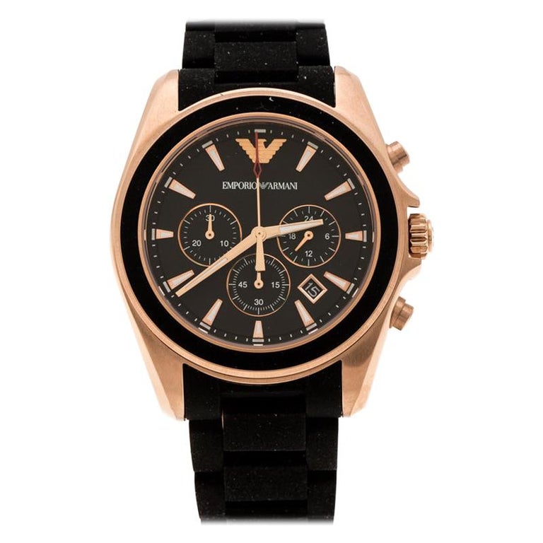 Emporio Armani Rose Gold Plated Stainless Sportivo AR6066 Men's Wristwatch  44 mm For Sale at 1stDibs