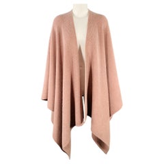 EMPORIO ARMANI Rose Pink Ribbed Wool Angora Blend Knit Scarf Shawl