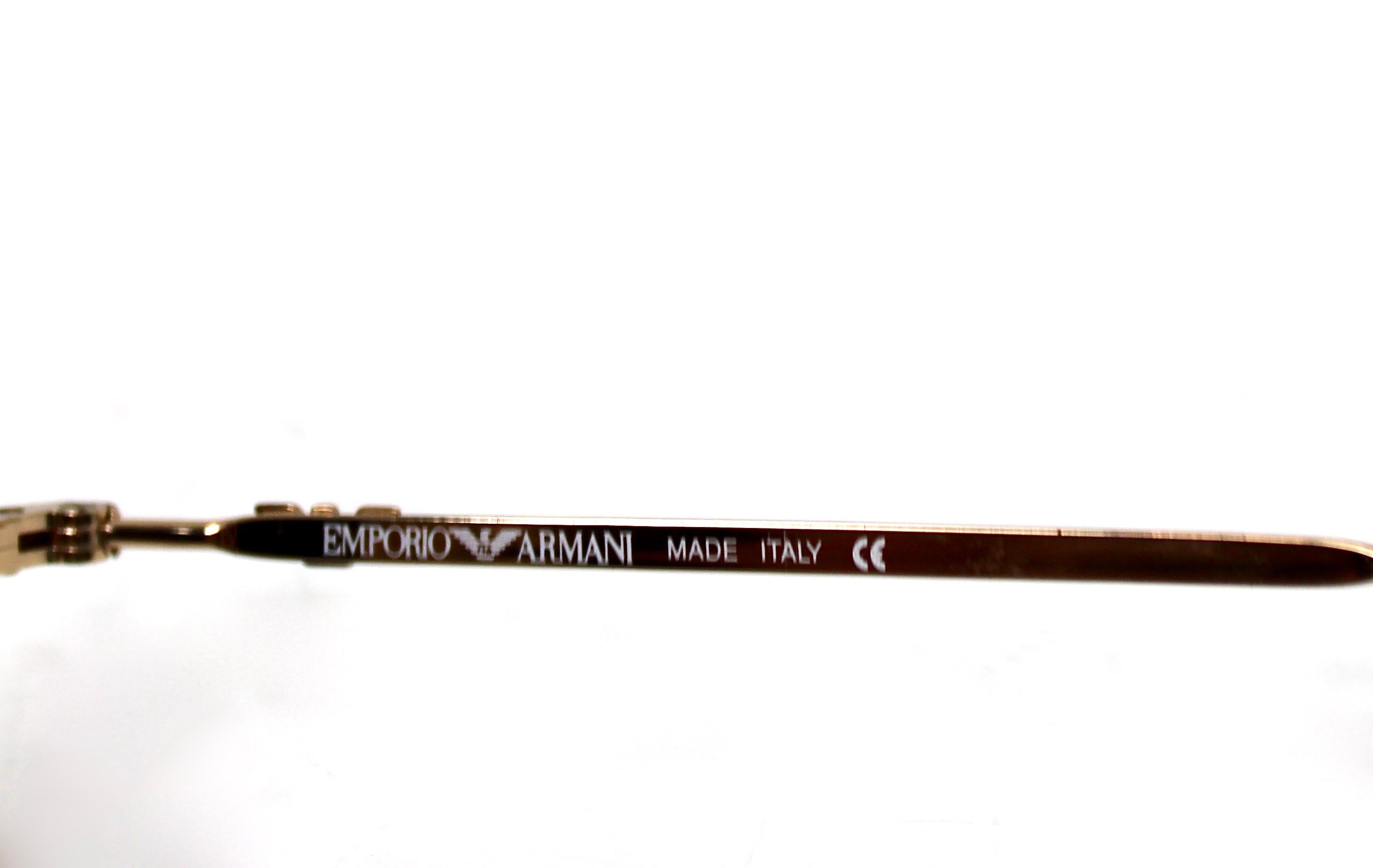 Emporio ARMANI Lunettes de soleil rondes à verres miroirs et monture en métal doré circa 1990 en vente 3