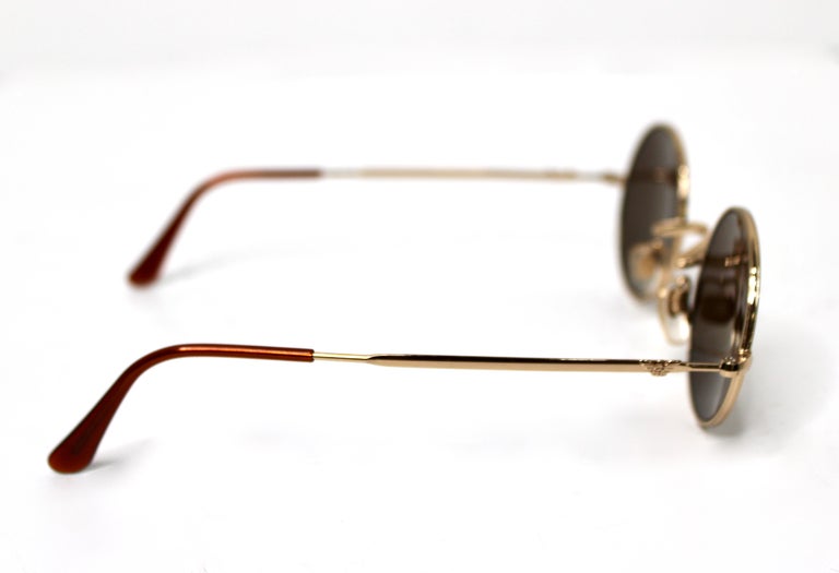 Emporio Armani Round Mirrored Lens Gold-Tone Metal Frame  display picture 1