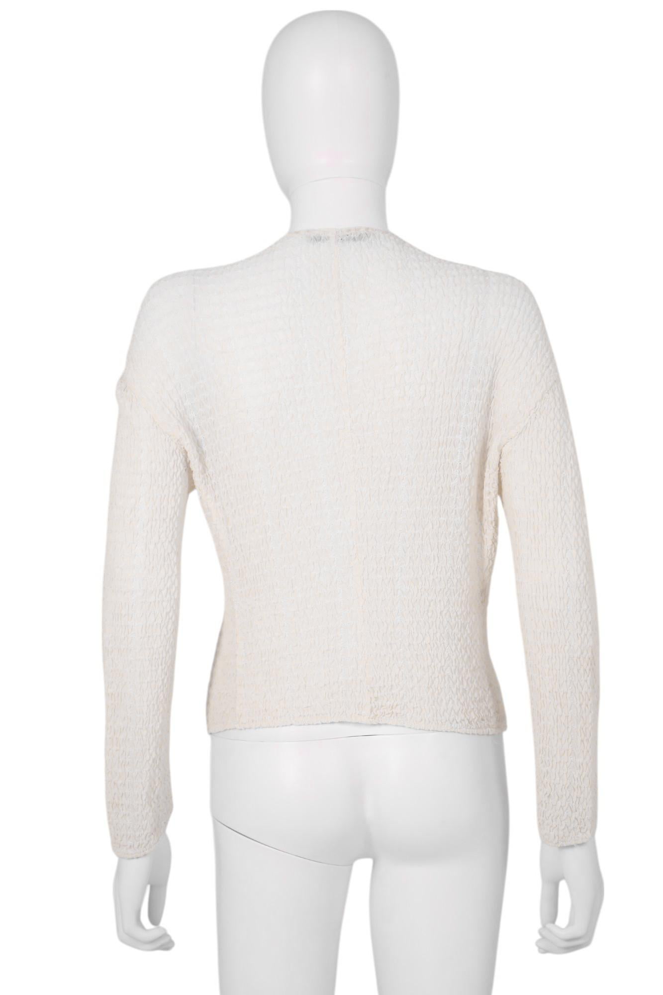 Emporio Armani S/S 2000 Camisa Blanca Semitransparente Entallada Gray en venta