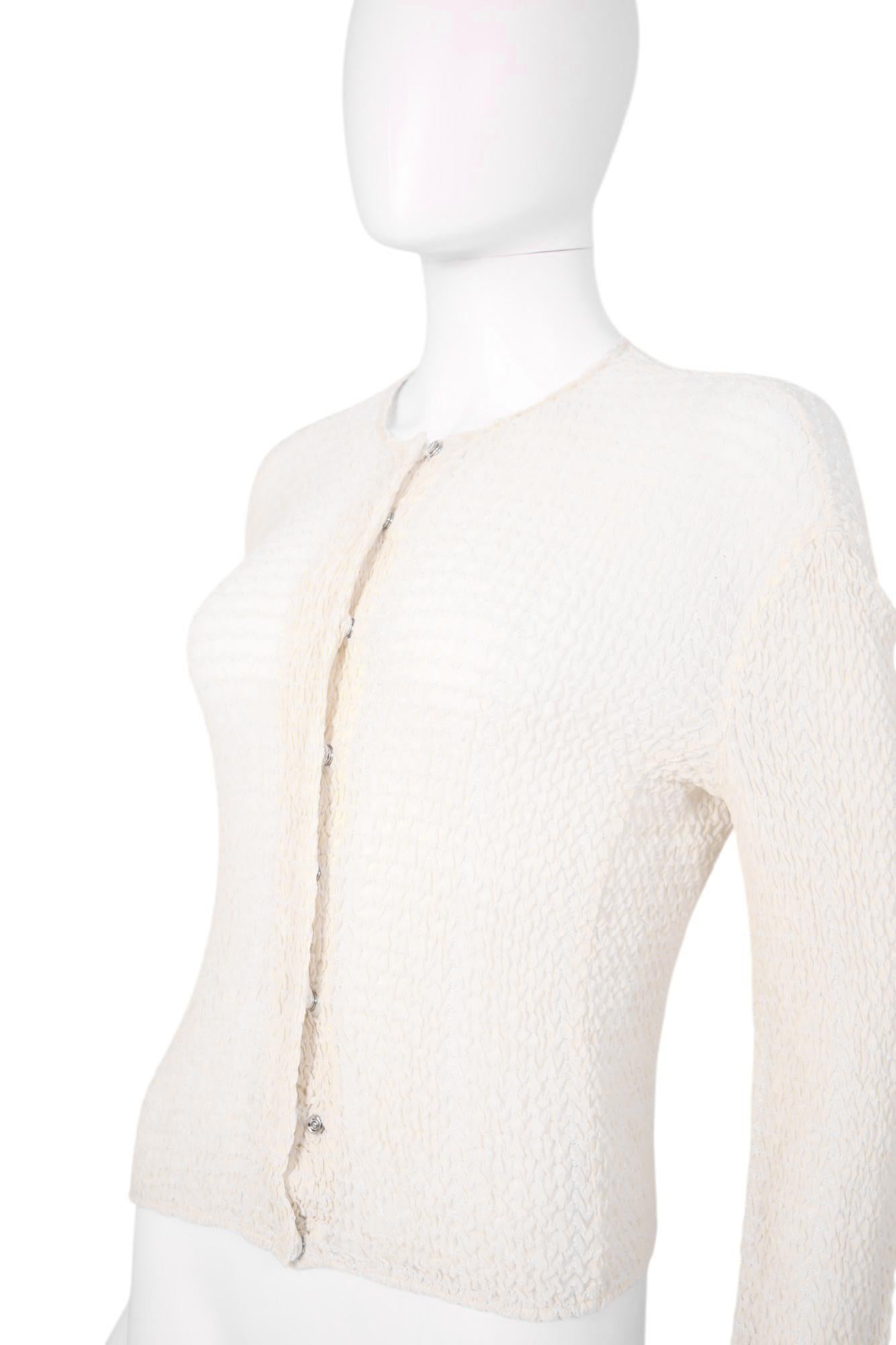 Emporio Armani S/S 2000 Camisa Blanca Semitransparente Entallada en Excelente estado para la venta en Caserta, IT